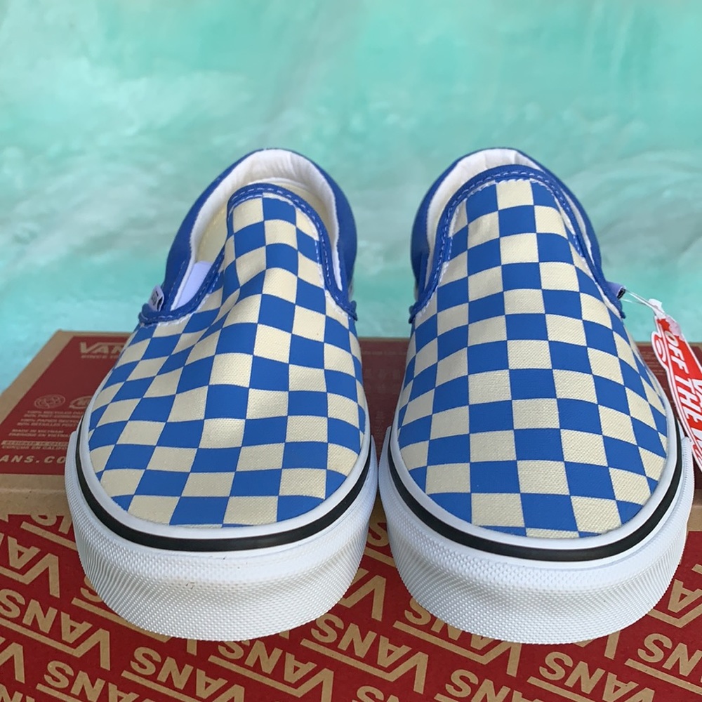 VANS CLASSIC SLIP ON CHKRBRD NEBULAS Bl/Trwht WMNS - Picture 8 of 16